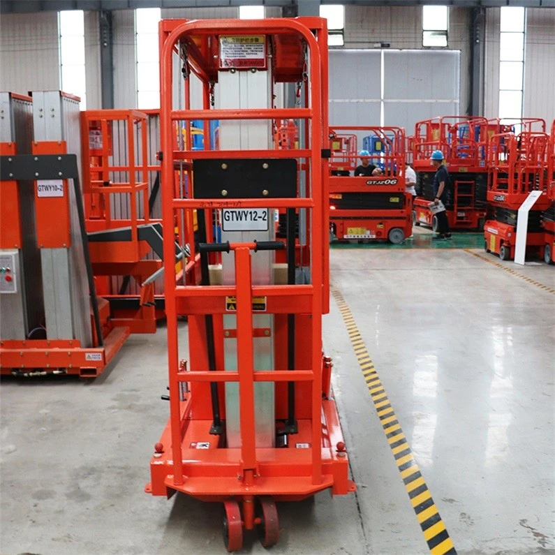 Aluminium Alloy Double Masts Hydraulic Lift factory